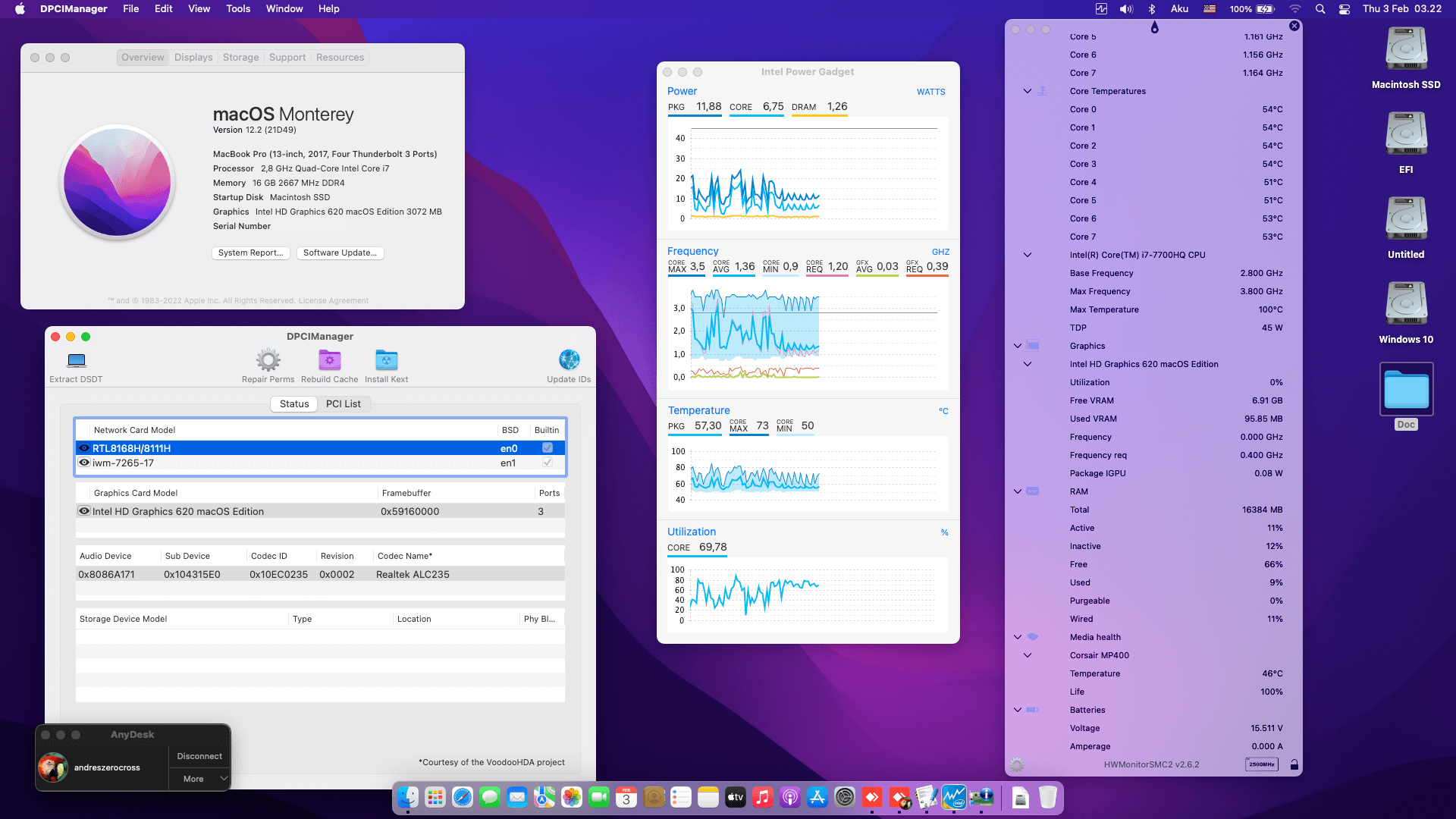 Success Hackintosh macOS Monterey 12.2 Build 21D49 in Asus ROG GL553VD-FY280